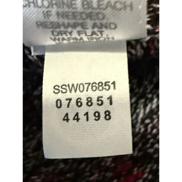 Pure J Jill Marled Asymmetrical Hem Sweater Small Black Red White Wool Cashmere - Picture 13 of 16